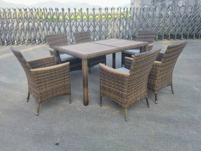 AMELIA обеденный комплект коричневого цвета на 6 персон