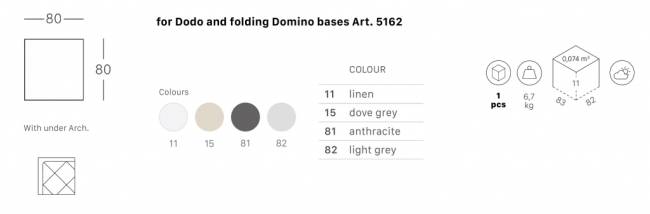 Столешница пластиковая квадратная для подстолья Dodo, Domino Folding лен 800х800 мм Столешница пластиковая квадратная для подстолья Dodo, Domino Folding лен 800х800 мм