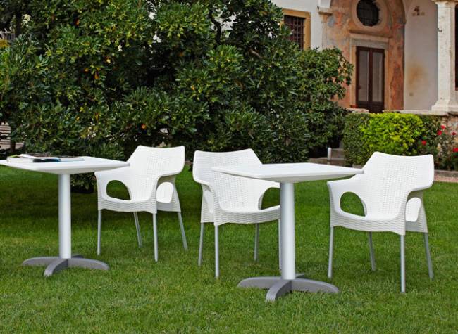 Столешница пластиковая квадратная для подстолья Dodo, Domino Folding лен 800х800 мм Столешница пластиковая квадратная для подстолья Dodo, Domino Folding лен 800х800 мм