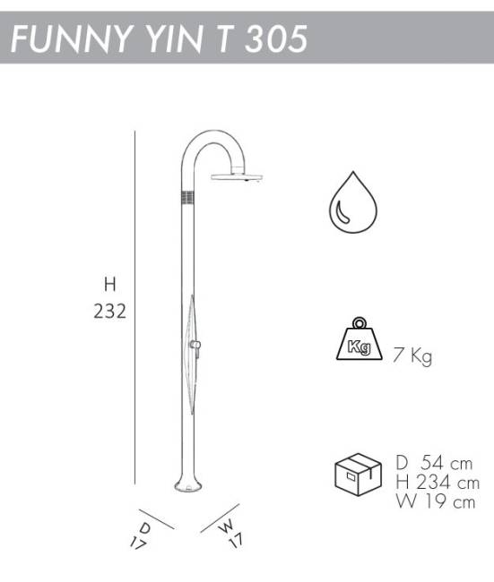 Душ уличный Funny Yin T 305 антрацит 170х170х2320 мм Душ уличный Funny Yin T 305 антрацит 170х170х2320 мм
