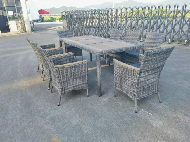 AMELIA обеденный комплект серого цвета на 8 персон