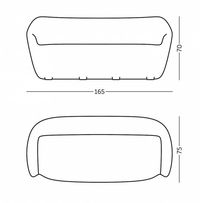 Диван пластиковый двухместный Reborn Standard ирис фиолетовый 1180х800х700 мм