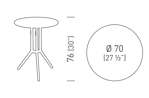 Cтол обеденный Juniper Poliweave Ø700х760 мм