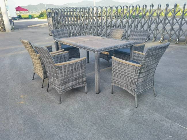 AMELIA обеденный комплект серого цвета на 6 персон