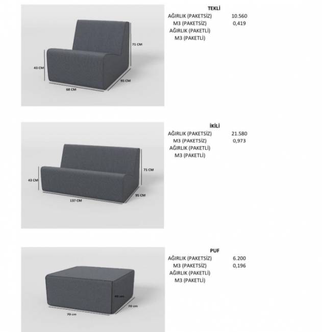 Комплект мягкой мебели Montenegro Chain 0201