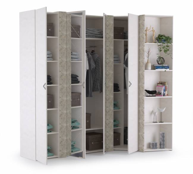 Набор шкафов Амели Моби № 1 цвет шёлковый камень/бетон чикаго беж