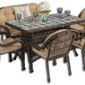 Обеденная группа GIZA 2XL (Гиза) коричневая из искусственного ротанга
