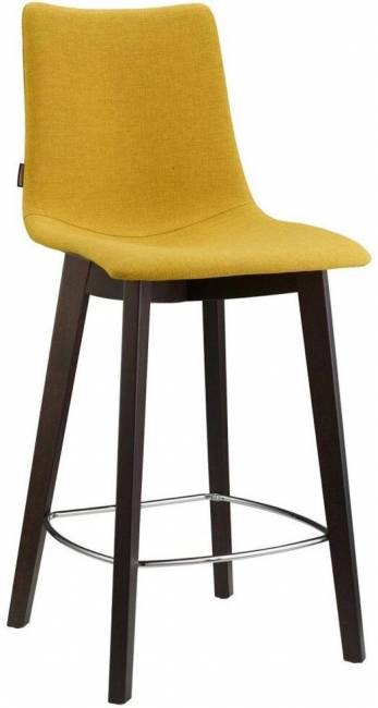 Стул барный с обивкой Natural Zebra Pop венге, желтый 480х500х1140 мм