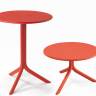 Стол пластиковый обеденный Spritz + Spritz Mini коралловый Ø605х400-765 мм