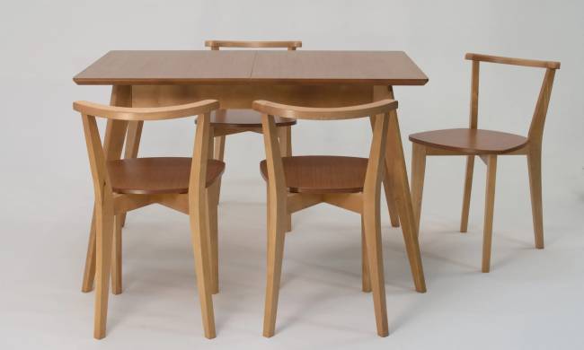 Стол Сканди 120 натур со стульями Франк натур
