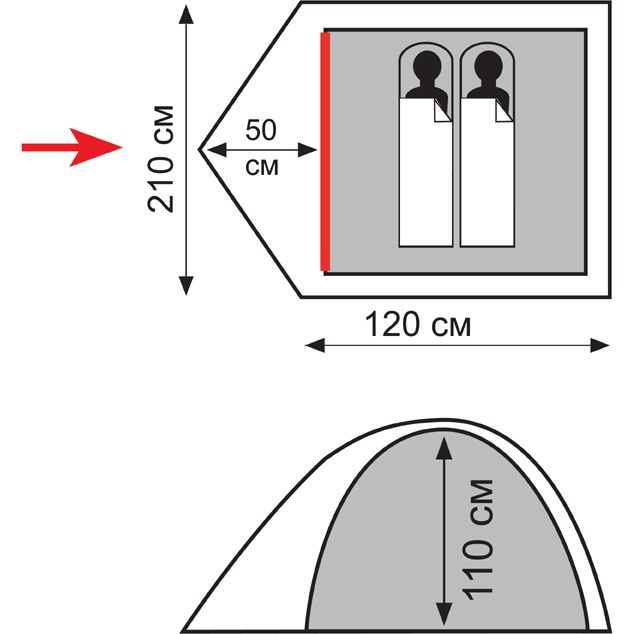 Палатка Totem Trek 2 (V2) Палатка Totem Trek 2 (V2)