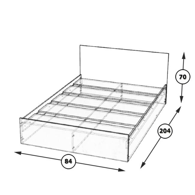 Кровать Стандарт 0800 цвет венге Кровать Стандарт 0800 цвет венге