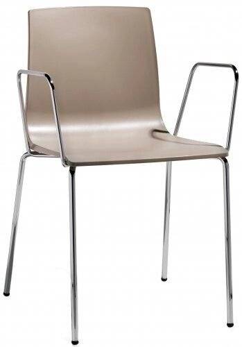 Кресло пластиковое Alice хром, тортора 530х520х820 мм