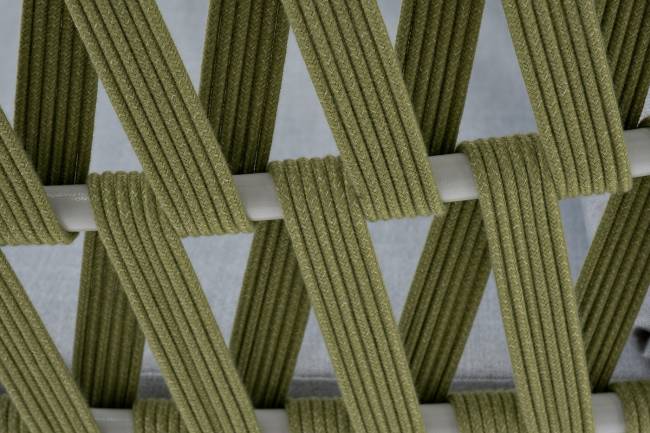 "Диего" кресло плетеное из роупа, каркас алюминий светло-серый (RAL7035) муар, роуп салатовый меланж круглый, ткань светло-серая "Диего" кресло плетеное из роупа, каркас алюминий светло-серый (RAL7035) муар, роуп салатовый меланж круглый, ткань светло-серая