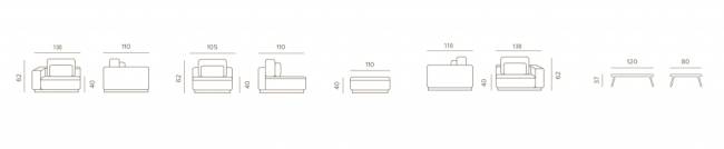 Комплект мягкой мебели Don тик, бежевый Комплект мягкой мебели Don тик, бежевый