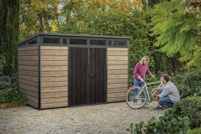 Сарай "Пент 11х7" (светло-коричневый) (размеры 342 х 216 см)