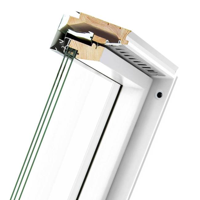 Деревянное мансардное окно FTU-V U5 THERMO со среднеповоротным открыванием Деревянное мансардное окно FTU-V U5 THERMO со среднеповоротным открыванием