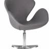 Кресло дизайнерское DOBRIN SWAN, серая ткань AF7, алюминиевое основание