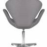 Кресло дизайнерское DOBRIN SWAN, серая ткань AF7, алюминиевое основание