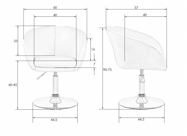 Кресло дизайнерское DOBRIN EDISON, серый