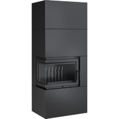 Каминокомплект SIMPLE Box черный/белый с топкой BS, левый угол