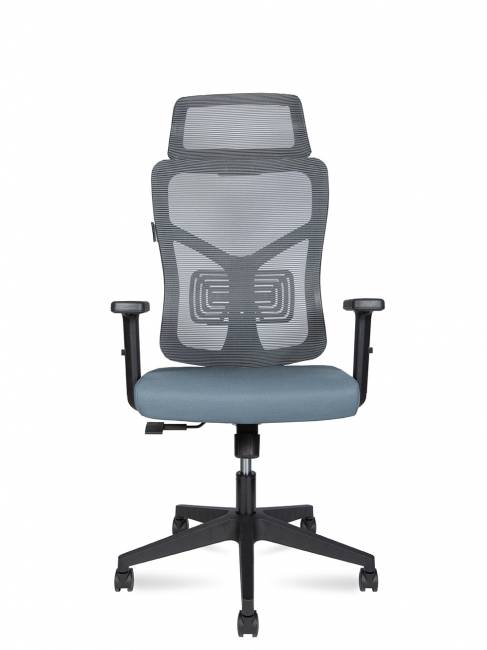 Кресло офисное / Аспер / Asper / черный пластик  /  серая сетка / серая ткань