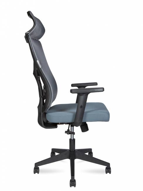 Кресло офисное / Аспер / Asper / черный пластик  /  серая сетка / серая ткань