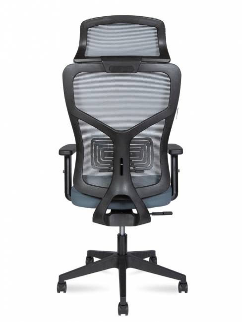 Кресло офисное / Аспер / Asper / черный пластик  /  серая сетка / серая ткань
