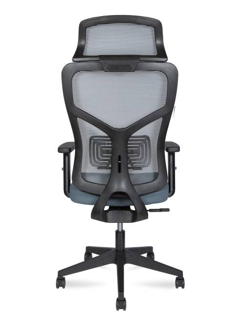Кресло офисное / Аспер / Asper / черный пластик  /  серая сетка / серая ткань