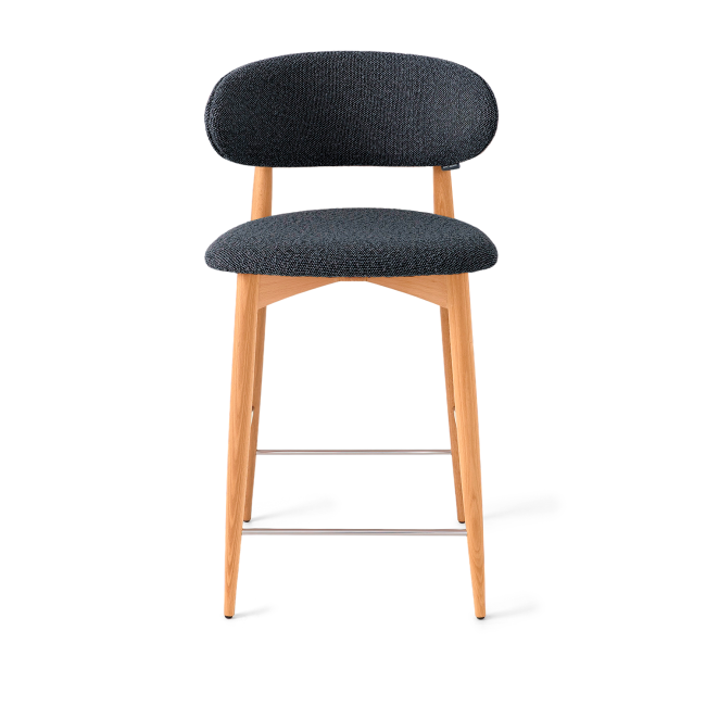 Стул Glory полубарный графит, опора бук светлый