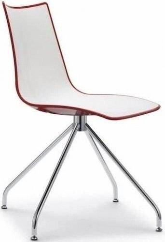 Стул пластиковый Zebra Bicolore хром, белый, красный 460х530х830 мм
