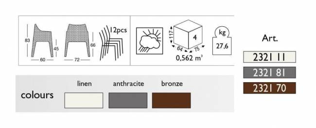 Кресло пластиковое Scab Design, Maxima бронза Кресло пластиковое Scab Design, Maxima бронза