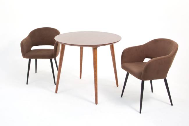 Стол Монте К 100 орех с креслами Пичч велюр коричневый Стол Монте К 100 орех с креслами Пичч велюр коричневый