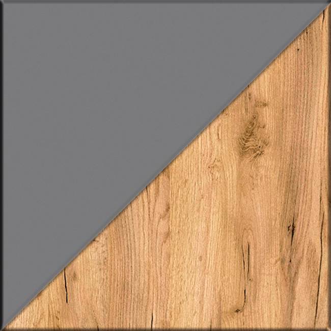 Вешалка с полкой на шесть крючков Октава цвет серый графит/дуб крафт золотой