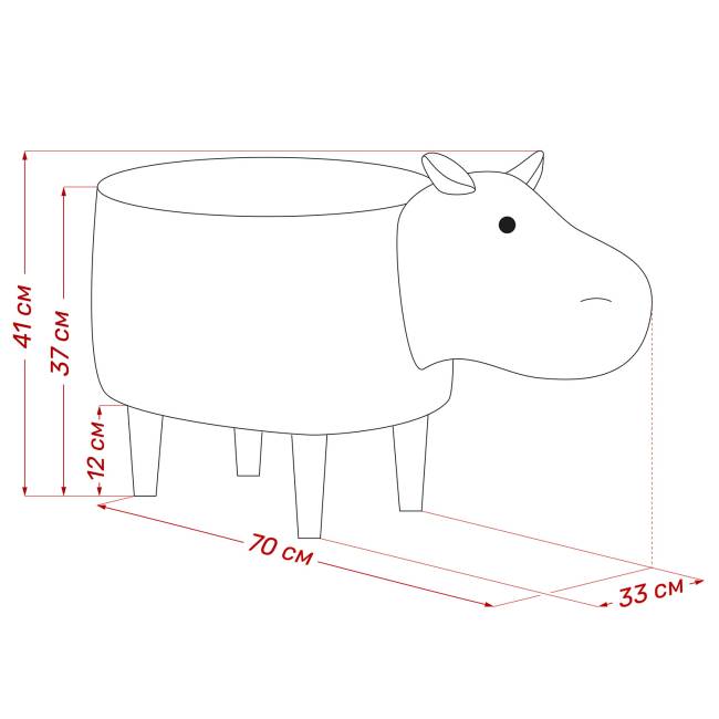Пуф Leset Hippo COMBI V23 молочный шоколад Бук