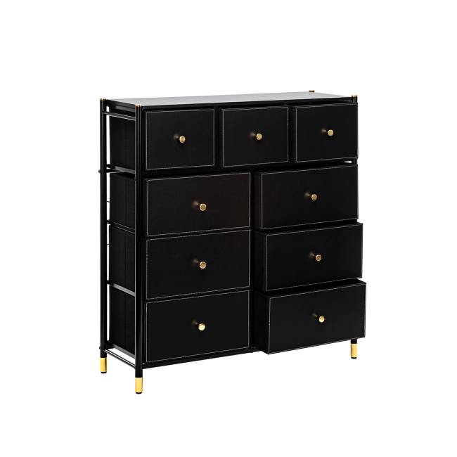 Комод Leset Хайди 9 ящиков Чёрный Чёрный