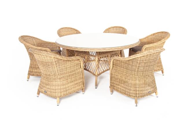 "Эспрессо - 150 R" обеденная группа плетеная, цвет соломенный