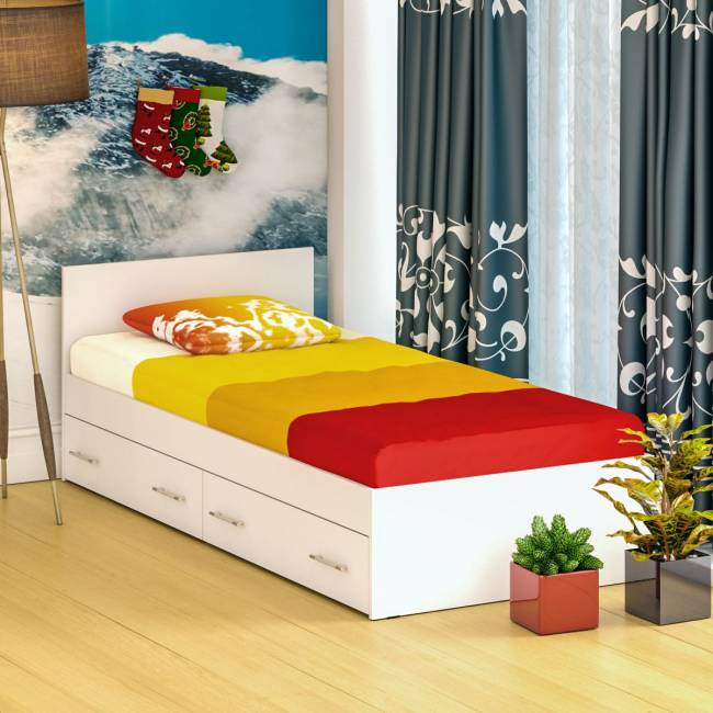 Кровать белая с ящиками Стандарт 0900 цвет белый Кровать белая с ящиками Стандарт 0900 цвет белый