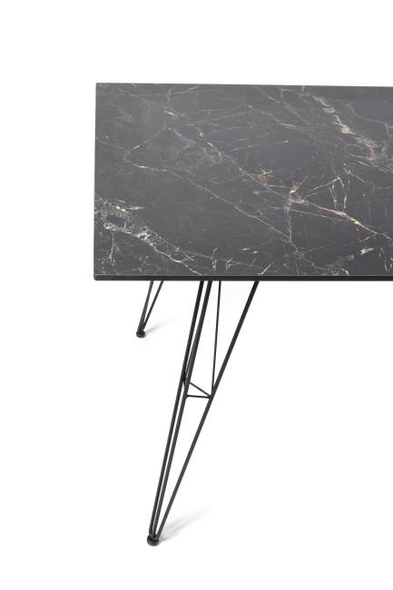 "Руссо" обеденный стол из HPL 150х80см, цвет "черный мрамор"
