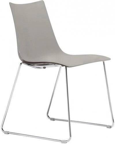 Стул пластиковый на полозьях Scab Design, Zebra Technopolymer хром, тортора