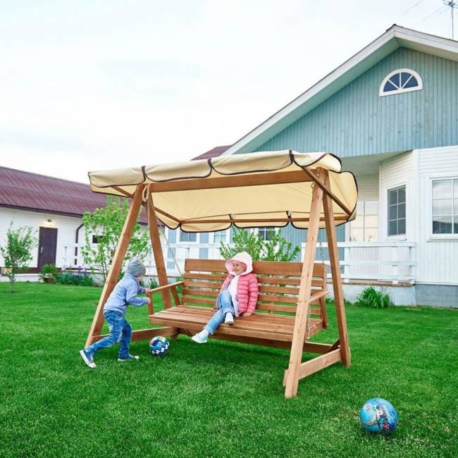 Садовые качели "СЕЛЕНА", не окрашенные