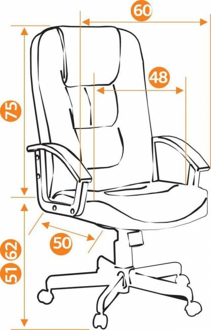 Кресло офисное TetChair CH 9944 хром (Искусств. чёрная кожа)
