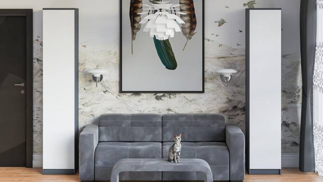 Пенал с дверкой Мори МШ400.1 цвет графит/белый