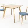 Стол Сканди М 100 натур со стульями Франк натур рогожка синий