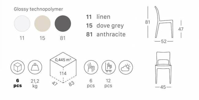 Стул пластиковый Scab Design, Isy Technopolymer тортора Стул пластиковый Scab Design, Isy Technopolymer тортора