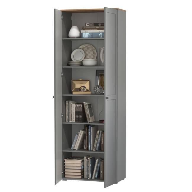 Шкаф двухдверный с полками Остин 16.307 цвет серый графит/дуб крафт золотой Шкаф двухдверный с полками Остин 16.307 цвет серый графит/дуб крафт золотой