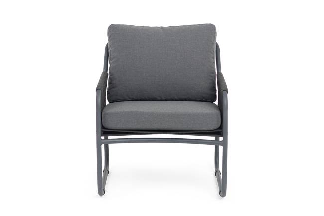 "Ането" кресло плетеное из роупа, каркас алюминий темно-серый (RAL7024) муар, роуп темно-серый круглый, ткань темно-серая 027 "Ането" кресло плетеное из роупа, каркас алюминий темно-серый (RAL7024) муар, роуп темно-серый круглый, ткань темно-серая 027