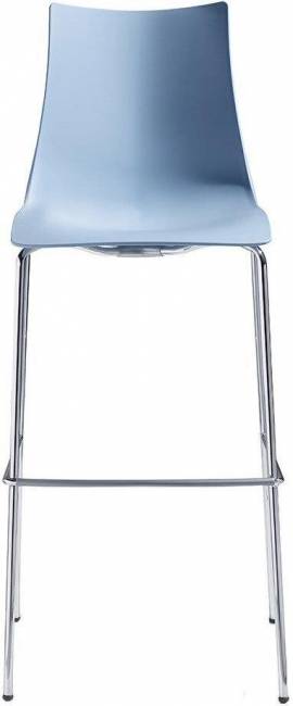 Стул барный пластиковый Zebra Technopolymer хром, голубой 530х510х1160 мм Стул барный пластиковый Zebra Technopolymer хром, голубой 530х510х1160 мм