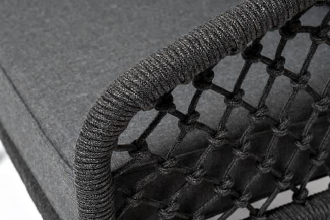 "Канны" лаунж-зона 4-местная из роупа узелкового плетения, каркас алюминий, роуп темно-серый "Канны" лаунж-зона 4-местная из роупа узелкового плетения, каркас алюминий, роуп темно-серый