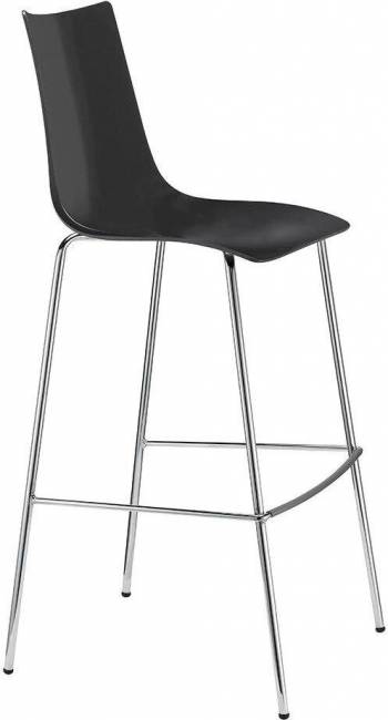 Стул барный пластиковый Zebra Technopolymer хром, антрацит 530х510х1160 мм Стул барный пластиковый Zebra Technopolymer хром, антрацит 530х510х1160 мм